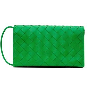 Bottega Veneta NWT Intrecciato-woven Green Small Crossbody Bag